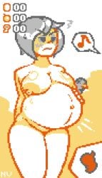 1girls angry angry_face annoyed big_breasts blush eve_(the_binding_of_isaac) female gigantic_breasts goth goth_girl musical_note pixel_art pregnant pregnant_belly pregnant_female sagging_breasts simple_background simple_shading solo solo_female solo_focus speech_bubble the_binding_of_isaac