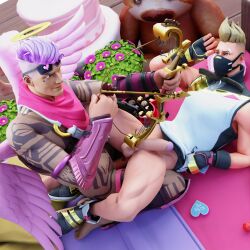 2boys 3d anal blonde_hair bow_and_arrow box_of_chocolates cake centurion_mcjo chocolate cuddle_king_(fortnite) cupid's_arrow drift_(fortnite) flowers fortnite gay halo hearts male male/male male_only masked masked_male on_back pink_hair purple_hair tattoos teddy_bear toned toned_male valentine's_day wings yaoi