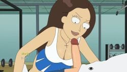 big_penis brother_and_sister's_friend cheerleader cheerleader_uniform clevage cross_necklace ferdafs morty_smith rick_and_morty rick_and_morty:_a_way_back_home tricia_lange