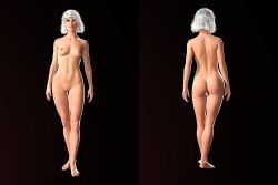 3d ass baldur's_gate baldur's_gate_3 dungeons_and_dragons eyeliner female_only forgotten_realms half-elf isobel_(baldur's_gate) nude_female shaved_pussy white_hair zeneox