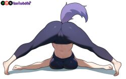 1girls ai_generated ass_up bra breasts cameltoe curvy cute dog_ears dog_girl doggirl downward_dog feet female female_only highres hips huge_breasts kemonomimi legs_apart light_skin light_skinned_female long_hair patreon_username petgirl petite purple_ears purple_eyes purple_hair purple_tail solo sports_bra stretching thick_thighs thighs tight_clothing toes tori toriwoofs underboob watermark wide_hips wolf_ears yoga yoga_pants