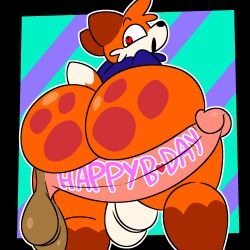 2boys ass balls big_ass birthday dat_ass erection fanart femboy fox furry male male_only penis solo soups_(superiorfox)