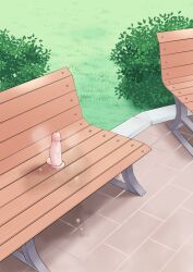 dildo dildo_sitting_reveal hinemosu_notari park park_bench public public_masturbation pussy_juice sex_toy tagme wet_spot