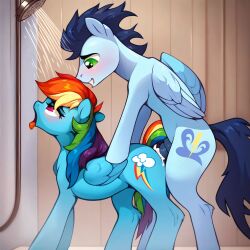 ai_generated blue_body blue_fur equid equine female feral_on_feral friendship_is_magic fur furry hasbro horse male male/female mammal my_little_pony pegasus pony rainbow_dash_(mlp) sex soarin_(mlp) wonderbolts_(mlp)