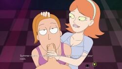 1boy 2girls big_penis blowjob brother_and_sister female ferdafs forced_oral hand_on_head hand_on_penis incest jessica_(rick_and_morty) male morty_smith rick_and_morty rick_and_morty:_a_way_back_home summer_smith