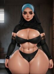 1girls ai_generated big_breasts breasts female female_focus female_only hijab large_hips solo stable_diffusion thick_thighs
