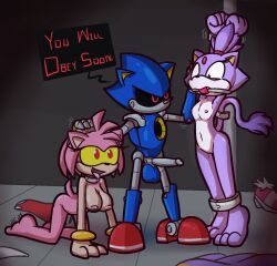 2024 all_fours amy_rose anthro anthro_on_anthro arms_together ball_gag balls black_nose black_sclera blaze_the_cat blue_balls blue_body bondage bound brainwashing breasts cute_fangs dialogue domestic_cat dominant dominant_anthro dominant_male english_text erection eulipotyphlan felid feline felis female flat_chest forced forehead_gem fur gag gem genitals glans grey_body grey_glans grey_penis group hair hands_tied head_grab hedgehog hi_res humanoid_genitalia humanoid_penis imminent_rape large_breasts legs_tied legs_together machine male male/female mammal medium_breasts metal_sonic motion_lines nipples open_mouth penis pink_hair pink_nipples pupils purple_body purple_fur red_body red_eyes restrained robot sega shaking short_tail small_breasts smile sonic_(series) sonic_the_hedgehog_(series) speech_bubble standing submissive submissive_anthro submissive_female tail tan_body tan_fur tan_inner_ear text tied_to_pole tongue tongue_out trembling trio ultilix white_body white_fur yellow_eyes yellow_sclera