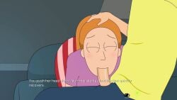 big_penis blowjob blush brother_and_sister couch eyes_closed ferdafs incest living_room morty_smith rick_and_morty rick_and_morty:_a_way_back_home summer_smith