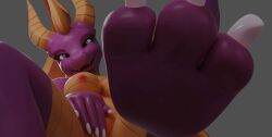 barefoot breasts cute cute_expression cute_fangs defeat dominant_female dominated dragon_girl feet feet_focus feet_on_face female finger_fuck foot_fetish foot_focus foot_play foot_worship looking_at_viewer naked_female no_humans paw_fetish paws paws_on_face purple_skin rule_63 spyro spyro_the_dragon stepping_on_face submissive_pov vagina vaginal_masturbation