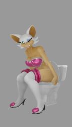 3d_(artwork) anthro artist_request bat boots bra breasts clothing constipation digital_media_(artwork) eyeshadow feces female footwear fur hi_res legwear makeup mammal nude rouge_the_bat rouge_the_bat_(warfaremchine) sega simple_background small_(disambiguation) solo sonic_(series) sonic_the_hedgehog_(series) toilet underwear warfare_machine white_background