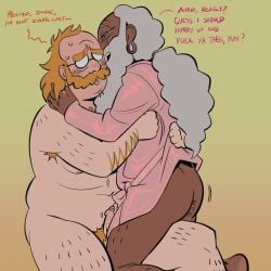 adventure_time beard cartoon_network cum gay glasses human jake_the_dog long_hair moustache naked precum prismo prismo_(adventure_time) robe tagme tagme_(artist) teasing