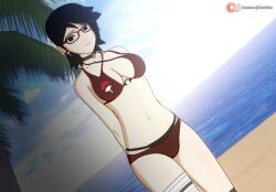 1girls beach boruto:_naruto_next_generations boruto:_two_blue_vortex breasts clothing naruto naruto_(series) naruto_shippuden otsukira sarada_uchiha tagme young younger_female