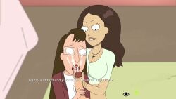 1boy 2girls big_penis cum cumshot female ferdafs glasses handjob male morty_smith nancy_(rick_and_morty) partial_male rick_and_morty rick_and_morty:_a_way_back_home tricia_lange