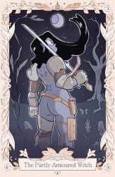 1girls armor ass female nude sword tagme tarot_card tonnerre_(artist) tonnerre_(character)