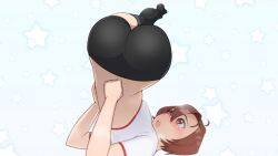 big_ass casey_(stuck_at_home) erohoney femboy moraion solo sportswear stretching stuck_at_home thick_thighs