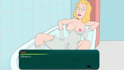 bath bathing bathroom bathtub beth_smith big_breasts blonde_hair breasts bush ferdafs naked_female nipples rick_and_morty rick_and_morty:_a_way_back_home