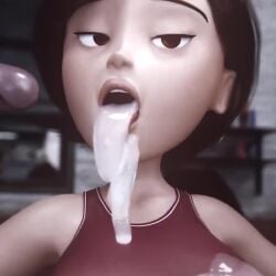 1girls 2boys 3d anianiboy animated brown_eyes brown_hair cum cum_in_mouth cum_in_pussy cum_inside cum_on_breasts cum_on_clothes edit elastigirl feline handjob_while_penetrated helen_parr large_ass light-skinned_female light_skin multiple_boys nipple_bulge short_hair shorter_than_30_seconds solo_focus tagme the_incredibles tongue_out vaginal_penetration video