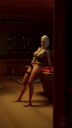 1girls 3d animated areolae ashe_(overwatch) breasts female female_only masturbation miaw34 nipples no_sound overwatch pussy solo video