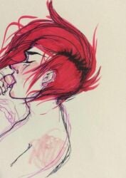 1boy blowjob face_closeup gay gerard_way male_only my_chemical_romance redhair