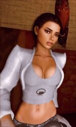 1girls 3d adriana_lima adriana_lima_(half-life_2_cinematic_mod) alyx_vance beauty_mark big_breasts breasts fakefactory garry's_mod half-life half-life_2 half-life_2_fakefactory_cinematic_mod half_life_2 lips perfect_body serious_look solo tagme tight_clothing valve