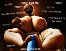 3d 3d_(artwork) big_breasts big_thighs caption commanding_viewer five_nights_at_freddy's five_nights_at_freddy's_2 foot_fetish footjob footjob_with_legwear goon_caption gooning hypnotizing_viewer jerk_off_instructions joi large_nipples looking_at_viewer text toy_bonnie_(fnaf) toy_chica_(cyanu) toy_chica_(fnaf)