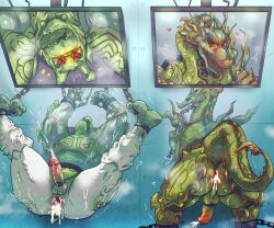 2boys absurd_res anthro anus arms_together ass bondage byakko_inves camera camera_view chains claws cock_ring cum cum_in_ass dragon dragon_tail drool erect_penis erection gape gaped_anus hands_tied head_thrown_back heart heart_symbol hi_res inui_j_isohata kamen_rider kamen_rider_gaim_(series) legs_apart legs_spread male male_focus male_only monitor monster monster_boy muscles muscular muscular_male orgasm penis plant plant_monster red_eyes restrained seiryu_inves shackled shackled_ankles shackled_wrists shackles sharp_claws shell sweat sweating tail tears tears_in_eyes tiger tongue tongue_out tremble_lines tremble_spikes trembling upside-down veins veiny_penis vines wrists_shackled wrists_tied wrists_together
