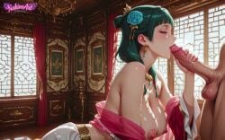 1boy ai_generated bangs bare blue blunt blush breasts curtains day earrings erection eyes fellatio female flower focus from green hair indoors jewelry kissing kusuriya_no_hitorigoto large licking long mao_mao:_heroes_of_pure_heart maomao_(kusuriya_no_hitorigoto) nakinoart necklace nipples oral ornament out penis profile rose shoulders side solo straight tagme tassel testicles tongue topless uncensored video window