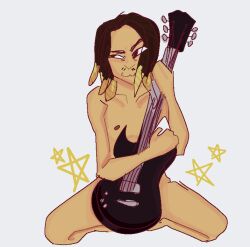 1boy _guitar _male completely_nude completely_nude_male dreadlocks holding_instrument holding_object iamdiarrhea james_shaffer korn male male_only musician naked pose posing real_person skinny smug suggestive_look tan_body