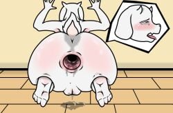 1girls ahe_gao anthro bent_over big_ass blush dripping dripping_pussy female from_behind fur gaping gaping_anus goat goat_girl goat_horns hands_on_wall kneeling milf mother naked naked_female plump_labia solo solo_female solo_focus stretched_anus tail tongue_out toriel toriel_(undertale) undertale wet wet_pussy white_body white_fur