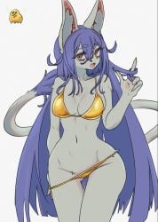 amboyna amboynav2 annabelle_(amboyna) anthro big_breasts bikini bikini_pull female golden_bikini skinny skinny_female slim slim_female the_amboina thin thin_female thin_waist wide_hips