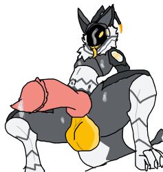 1boy adam adam_(hazbin_hotel) big_balls big_dick cum cum_drip cum_on_body furry hazbin_hotel knot male_only picture png protogen