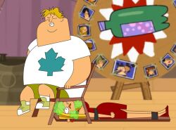 1boy 1girls blaineley_(tdi) cartoon_network embarrassed embarrassed_female fart fart_cloud farting farting_in_face farting_on_face fat fat_man female humiliated humiliation male owen_(tdi) total_drama_island