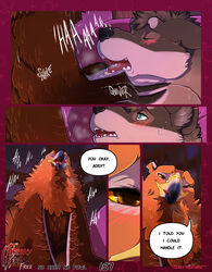 accipitrid accipitriform addison_(frisky_ferals) anthro anthro_on_feral avian beak bird blush breath brown_eyes brown_feathers canid canine canis close-up closed_eyes comic conditional_dnp couple_(disambiguation) devon_(frisky_ferals) dialogue duo eagle english_text feathers female female_on_top feral frisky_ferals fur golden_eagle green_eyes grey_fur head_tuft hi_res inside lying male male_on_feral mammal no_harm_no_fowl on_back on_top open_mouth orange_sclera panting scar sefeiren sex shaking size_difference speech_bubble sweat sweatdrop text tongue trembling wings wolf zoophilia