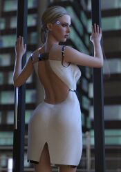 1girls 3d android android_girl back_view blonde_female blonde_hair blonde_hair_female blue_eyes cgi chloe_(detroit:_become_human) city city_background cityscape clothed clothed_female clothing detroit:_become_human female fembot looking_away missally ponytail ponytail_(hair) ponytail_female quantic_dream seductive seductive_look seductive_pose sony_interactive_entertainment standing white_dress white_dress_shirt window