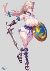 big_breasts bimbo blonde_hair breasts gigantic_breasts gladiator_sandals hips huge_breasts huge_hips huge_thighs large_breasts long_hair milf sandals sophitia_alexandra soul_calibur tagme thick_thighs thighs wide_hips