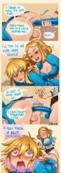 1boy 1futa 5_fingers absurd_res all_fours anal anal_insertion anal_penetration anal_sex anus ass backsack balls bent_over big_penis biped blue_clothing blue_eyes blush blush_lines bottomless bottomless_ bottomless_futanari breasts clothed clothing comic cute_male dialogue duo english_text erection eyebrows fingers genitals green_eyes gynomorph gynomorph/male gynomorph_penetrating gynomorph_penetrating_male hair heart-shaped_pupils heart_eyes hearts hi_res humanoid humanoid_genitalia humanoid_on_humanoid humanoid_penetrated humanoid_penetrating humanoid_penetrating_humanoid humanoid_penis humanoid_pointy_ears hylian intersex intersex/male intersex_penetrating intersex_penetrating_male light-skinned_futanari light-skinned_male light_skin link male male_penetrated nintendo open_mouth partially_clothed pegging penetration penile penile_penetration penis penis_in_ass princess_zelda sex short_hair speech_bubble standing tears_of_the_kingdom text the_legend_of_zelda tongue tongue_out zelda_(tears_of_the_kingdom) zeluvvu