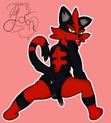 exhibitionism exposed_ass fur furry furry_ass furry_male gaping gaping_anus gay pokemon pokemon_(species) small_male small_penis tongue_out torracat