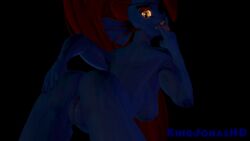 3d 3d_(artwork) ass athletic_female breasts dark_lighting female female_focus female_only fish_girl fish_humanoid fit_female furry hand_on_ass looking_back pon ponytail red_hair redhead sfm source_filmmaker toby_fox tongue tongue_out undertale undertale_(series) undyne undyne_(wo262) very_long_hair video_games wet_pussy yellow_eyes