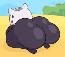 ass battle_for_dream_island big_ass fat_ass huge_ass moonilade object_shows on_ground outside pillow_(bfdi) shiny_skin thick_thighs tpot