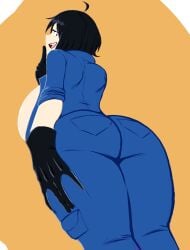 1girls 30th_video_rentals ass ass_focus big_ass big_breasts black_hair breasts cleavage clothed clothing curvy dat_ass fat_ass female female_only grabbing grabbing_ass grabbing_own_ass half-closed_eyes highres huge_ass huge_breasts hyper hyper_ass indie_virtual_youtuber jjsmutsalot jumpsuit kataochi_chuuko large_ass large_breasts leaning leaning_forward light-skinned_female light_skin massive_ass nakako_kataochi pantylines plump presenting sanpaku solo thick_ass thick_thighs virtual_youtuber vtuber wide_hips