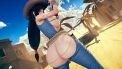 3d big_breasts breasts busty cowgirl cowgirl_hat cowgirl_outfit female female_focus female_only final_fantasy final_fantasy_vii guakghad hat hourglass_figure huge_breasts large_breasts pixiv tagme tifa_lockhart wide_hips