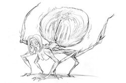 abdomen absurd_res aprilstrongarm arachnid araneomorph arthropod breasts dancing female hi_res jumping_spider mamabliss monochrome monster_girl nipples peacock_spider pedipalps solo spider strongarm transformation