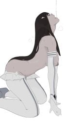 black_hair breasts elbow_gloves functionally_nude kill_la_kill kiryuuin_satsuki long_hair nipples thighhighs usurper2001