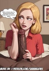 ai_generated beth_smith big_penis cock cock_worship cuckold dark-skinned_male female forearm_cock interracial large_penis light-skinned_female motherly_cuckold motherly_netorare netorare ntr rick_and_morty veiny_penis