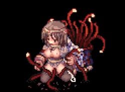 animated brown_hair cum defeated defeated_heroine female female_only penomena pixel_art priest_(ragnarok_online) priestess ragnarok_online restrained tentacle vaginal_penetration