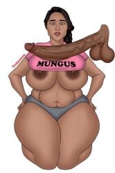 2016 2023 bemannen big_breasts breasts brown_skin chubby cock_shock dark-skinned_female dark-skinned_male dark_hair exposed_nipples feminist huge_breasts indian meme parody sjw small_shirt thick_thighs venus_body zarna_joshi