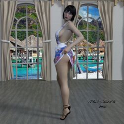 ass black-kat-3d-studio breasts dress female solo