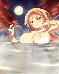 2019 blonde_hair hot_spring red_eyes senran_kagura souji_(senran_kagura) yaegashi_nan