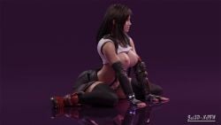 3d areolae athletic athletic_female big_breasts breasts breasts_out busty clothing female female_focus female_only final_fantasy final_fantasy_vii full_body hourglass_figure jul3dnsfw kneeling large_breasts nipples pinup pinup_pose skirt stockings tagme tifa_lockhart wide_hips