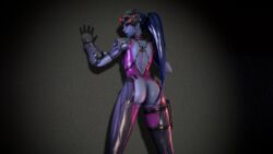 1girls 3d ass blue_hair derpsycho333 female female_only long_hair overwatch solo widowmaker